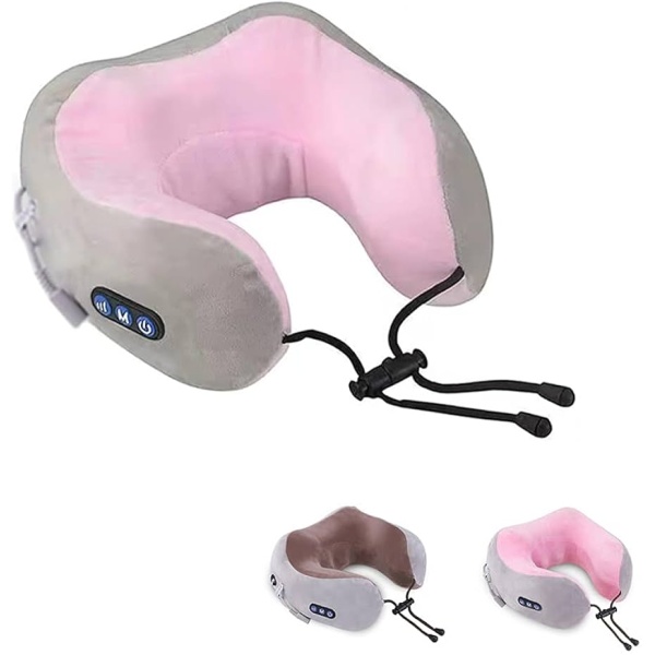 Almohada Masajeador Cuello Eléctrico Rosa
