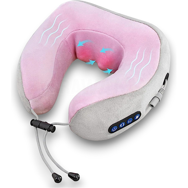 Almohada Masajeador Cuello Eléctrico Rosa