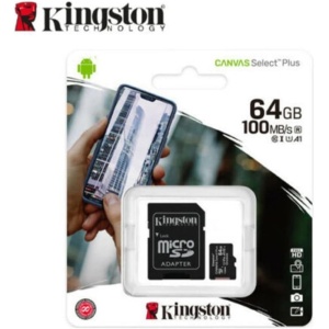 Kingston microSD canvas 64GB 100MBPS