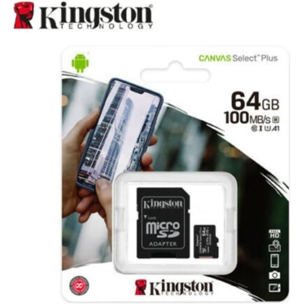 Kingston microSD canvas 64GB 100MBPS