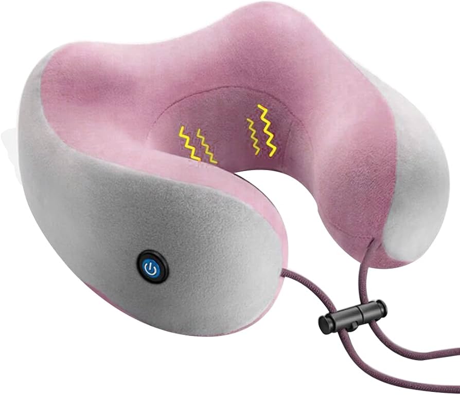 Almohada Masajeador Cuello Eléctrico Rosa