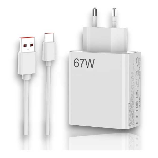 Cargador Rápido de 67w + Cable Usb Tipo C