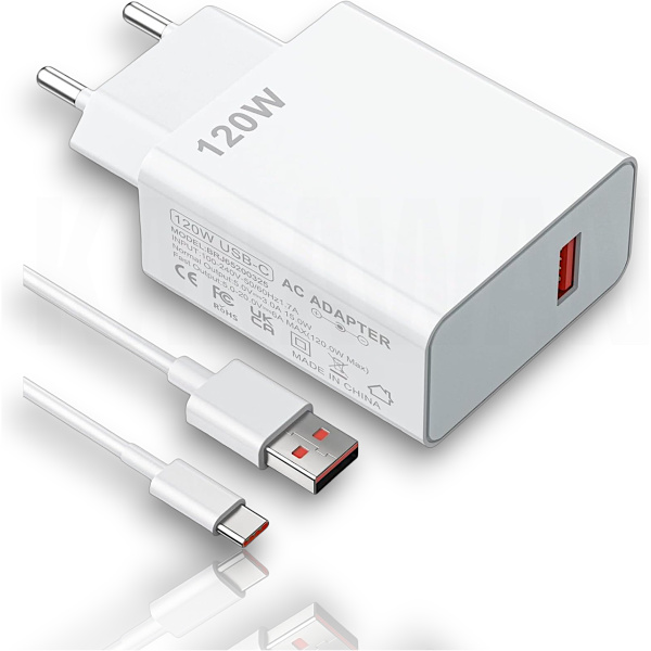 Cargador Rápido de 120w + Cable Usb Tipo C