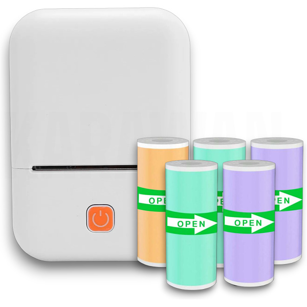Mini Impresora de Etiquetas de Código de Barras Portátil L + Papel