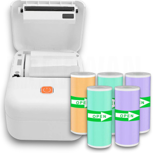 Mini Impresora de Etiquetas de Código de Barras Portátil L + Papel
