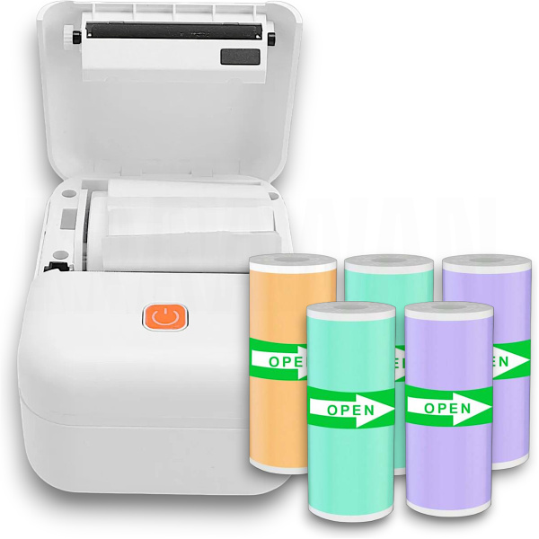 Mini Impresora de Etiquetas de Código de Barras Portátil L + Papel