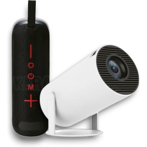 Set Proyector Portátil HY300 4K + Altavoz Bluetooth TG 384