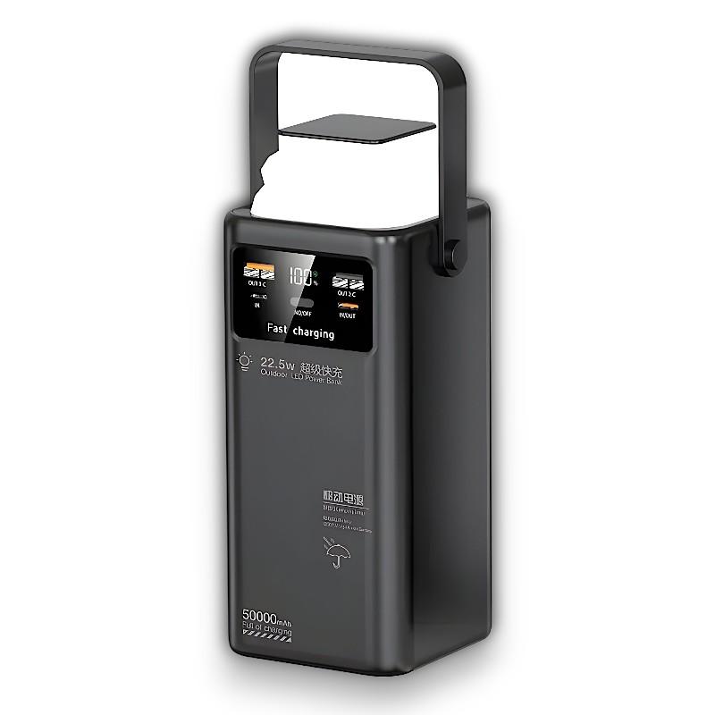 Bateria Externa 50000 mAh - 22.5W Carga Rápida - Linterna LED