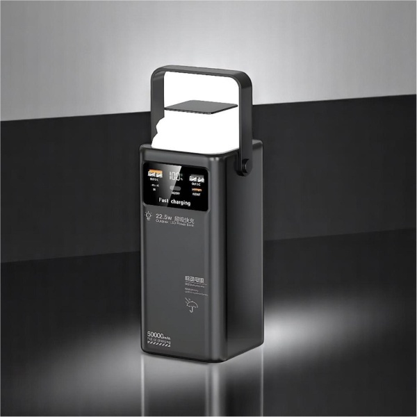 Bateria Externa 50000 mAh - 22.5W Carga Rápida - Linterna LED